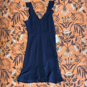 The Vanity Room Navy Blue Ruffle Tank Dress SizeXS